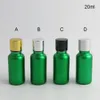 Tubes d'échantillons de parfum huile essentielle e liquide bouteille rechargeable vide peinture vert conteneur 20 ml avec couvercles en aluminium X500