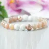 MG1054 Moonstone Diffuseur Bracelet Huile Essentielle Sunstone Bracelet Guérison Cristaux Lava Rock Bracelet Aromathérapie Bijoux