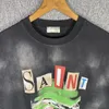 Męska koszulka z krótkim rękawem Czarna litera Saint T-shirty z nadrukiem Wysokiej jakości koszulka Real Pics