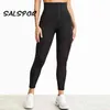 Salsor trening kobiety fitness legginsy z kieszeni wysokiej talii tyłek podnośnik legging puhs up Sexy Black ActiveWear Athletic 211221