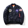 Herrarna ner parkas nya NASA Flight Pilot Stylist Jackets Ma Bomber Windbreaker Embrodery Baseball Military Section Mens Jacket SXXL