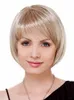 Shuowen Short Blonde Bobo Synthetische Pruiken Simulatie Menselijk Haar Pruik Perruques de Cheveux Humains Rechte Pelucas SW-WIG-15