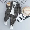 赤ちゃん男の子ファッションフォーマル服セット子供のネクタイスーツ高品質秋の春の子供服1 2 3 4年LJ200831