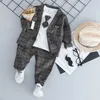 Baby Boy Fashion Formal Clothing Set Kid Tie Passar Högkvalitativ Höstfjäder Barnkläder 1 2 3 4 år LJ200831