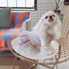 Vestiti per cani di lusso Pet Dress For Lady Pearl Flower Decor Tutu Princess Soft Fur Collar Puppy Cat Coat Gonna Pug 38 Y200330