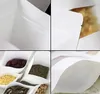 2022 Novos sacos seláveis ​​Saco de papel kraft branco Stand up Zipper Resealable Alimento Grau Snack Cookie Bolsa De Embalagem