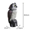 現実的な鳥の石器の回転ヘッドサウンドフクロウのProwlerデコイの保護昆虫忌避の害虫駆除スケルクロウガーデンヤード移動Y200106
