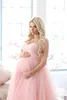 Elegant rosa aftonklänningar 2021 Sweetheart Tulle Sweep Train Maternity Dress Plus Size Pregant Pograph Clows Vestido de Novia5375049