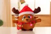 Nuovo tipo di alce luminoso Babbo Natale bambola musica canto regalo di Natale peluche bambola decorazione accessori ciondolo