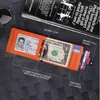 새로운 RFID 탄소 섬유 남성 머니 클립 지갑 케이스 카드 머니 가방 홀더 금속 지갑 얇은 슬림 미니 강철 징후 지갑 지갑 Dropshi H1231