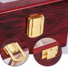 Luxury Träklocka Titta på hållare Box For Watches Men Glass Top Jewelry Organizer Box 2 3 5 12 Grids Watch Organizer New D40 T2328F