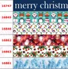 16mm75mm julserie Färgglada Bell Snowman Tryckt GrosGrainfoe Ribbon Cookies Diy Hair Bowknots Party Decor 50yardsroll Y201020