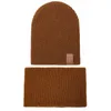 Atacado - Chapéu de Inverno do Outono das Mulheres e Lenço Set Feijão de Malha Chapéus Cachecol para Crianças Beanie Chapéu Homens Pai-Criança 2 Peças