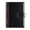 A5 A6 planificador Agenda espiral cuero negro divisores de cuaderno diario Personal diario cuaderno logotipo personalizado D40252B