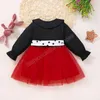 vestiti per bambini ragazze Dot Bow vestito infantile bambino filato netto pizzo maglia abiti da principessa moda estate primavera autunno abbigliamento per bambini