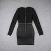 Casual jurken kralen elegante bandage jurk vrouwen zwart sexy 2022 herfst winter club celebrity party kleding
