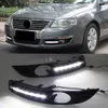 2Pcs For VW Volkswagen Passat B6 2005 - 2011 car light DRL LED fog lamp Daytime Running Lights with Yellow turn signal