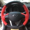 DIY personalizado cuero gamuza cosido a mano cubierta del volante para Kia K2 K3 K4 K5 sportage R KX3 cerato accesorios de interior de coche