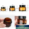 10pcs x 15g 30g 50g Amber glasbehållare burkar Flaskor Bruna krukor för kosmetisk ansiktsgrädde Lip Balm Provlagring med packningar
