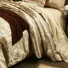 Confortador conjunto de luxo casa têxtil confortável conjunto de cama sólida cama de cama de cor de cama de edredão conjunto de cobertura de colcha folha jacquard 4 pcs c0223