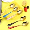 Création Spoones en acier inoxydable Corean Style Tête ronde Cuillère Dessert Scoop Cuillère de riz pour enfants Home Outils de cuisine T9I001045