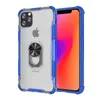 Coque arrière rigide transparente pour iPhone, compatible modèles 12 mini, 6, 6s, 7, 8 Plus, X, XS Pro Max, XR, 11, pare-chocs en caoutchouc, anneau rotatif à 360 degrés, support magnétique