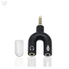 3,5 mm U-förmiger Stereo-Audio-Splitter 1 Stecker auf 2 Buchse auf Kopfhörer-Kopfhörer-Adapter für Smartphone MP3 MP4 Playerk