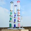 Original Aurora LTQ Vapor Hookahs LED Base Switchable Colors Water Pipes 3 Layer of percolators Oil Dab Rigs 14mm Female Joint With Bowl Glass Bongs