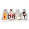 Noel Hediye Çanta Küçük Tuval Santa Çuval İpli Çanta Ren Geyiği Claus Çocuklar için