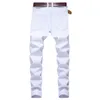 New Arrival Men's Cotton Ripped Hole Jeans Casual Slim Skinny White Jeans men Trousers Fashion Stretch hip hop Denim Pants Male G0104