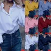 Celmia Women White Blouses 2019 Autumn Long Puff Sleeve Buttons Work Shirts Casual Ladies Plus Size Tops Loose Blusas Femininas T200321