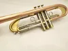 Högkvalitativ BB Tune Trumpet Brass Plated Lacked Gold Professional Musical Instrument Med Fodral Gratis Frakt