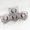 New Design Lash Boxes Glitter Rhinestone Cube Box Handmade Mink Strip Lashes Dramatic Fluffy 25mm 3D Mink Eyelashes