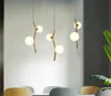 Nordic Brass LED-ljuskronor Modern Luxury Duplex Byggnad Restaurang Hängande Lampor Bar Dining Tabeller Lightings Fixtures