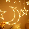 Star Moon Led Rideau Guirlande Guirlande Lumineuse Eid Mubarak Ramadan Décoration Islam Parti Musulman Décor Eid Al Adha Cadeau Eid Mubarak 211216