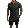 2st / set Mäns Tracksuit Gym Fitness Mäns uppsättningar Casual Short Sleeve T Shirt Top Drawstring Shorts Men Sportkläder Ropa Hombre G220224