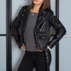 Sungtin Classic PU Veste en cuir Femmes Moto Biker Manteau Court Faux Vestes en cuir Plus Taille Femme Streetwear Mode Vêtements d'extérieur LJ201021