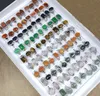 Naturlig tiger Eye Stone Agate Jade Gemstone Ring Hybrid Modeller Många Storlek Lady / Girl Fashion Smycken Mix Style 100pcs / Parti 10 Färg