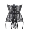 Sexy Corset Lace up Bustier Black Lace corselet steampunk Corset plastic bone corsets and bustiers plus size corset for women LJ200814