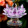 110 mm Feng Shui Quartz Crystal Lotus Flower Crafts Glass Paperight Ornaments Figurines Home Wedding Party Decorギフトお土産Y200104