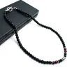 Handmade Natural Stone Beads Obsidian Chocker Necklace Stainless Steel OT Short Neckless For Men Jewelry Homme3356941