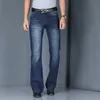 Koreansk stil herr höst blossade jeans för män startklippt klocka botten flare denim byxor långa byxor mode lösa jeans hombre 2011173j