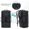 50L Vattentålig ryggsäck duffel tungt konvertibel duffelväska med ryggsäcksband för gym, sport, resa, svart Q0705