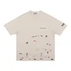 22ss Summer Usa Splash Ink Hand Painted Print T shirt Men Women Oversize Fashion Tee Street Casual Cotton Tshirt259w