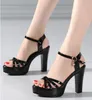 2020 Hot selling women's platform sandals girls casual wedge high heel 11cm shoes pumps lady sexy red black patern leather shoes size 9 #P42