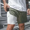 Мужчины носят шорты карманы с двумя паутинами быстрой сухой тренажерой Shorts Trunts Fitness Tight Jogging Man SE61