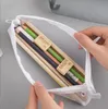 Enkel Transparent Mesh Pencil Case Nylon Kvinnor Kosmetisk Make Up Storage Bag Läppstift Eyeliner Bärhållare