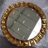 decoration acrylic mirror wedding decorative charger plate Telsen Sliver Tableware Plate Transparent beads Chargers Plates