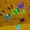 2022 neue Farblichter Schmetterling Wandaufkleber Einfache Installation LED-Nachtlicht Zuhause Wohnzimmer Kinderzimmer Fridage Schlafzimmer Dekor