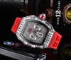 2021 3A Men Fashion Sport Watch Shinning Watches Roestvrij staal diamant ijshorloges All Dial Work Chronograph Rubber Riem R-MAL273Z